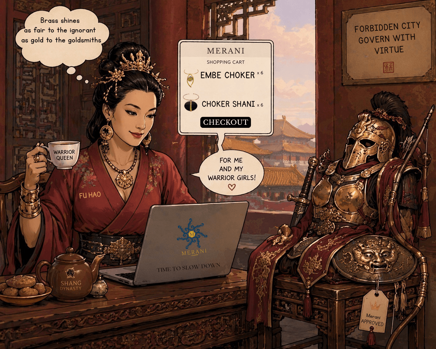 Fu Hao fait ses courses sur le site web de Merani - humour - Merani